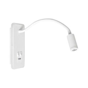 LED hajlítható fali lámpa USB-vel BASE LED/8W+LED/2W/230V fehér ML6349 kép