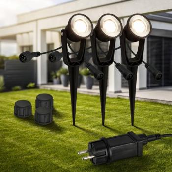 LED földsugárzó reflektor 3918035 12V-os indító 3 darabos készlet, fekete, Ø 5 kép