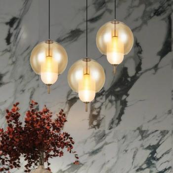 LED függő lámpa Adol, füstszürke, Ø 25 cm, üveg kép