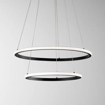 LED függő lámpa Axis, Ø 60/40 cm, fekete, fém, CCT, RGB kép