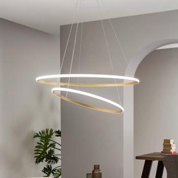 LED függő lámpa Axis, Ø 80/60 cm, arany színű, fém, CCT kép
