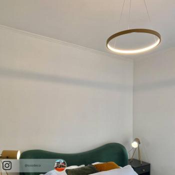LED függő lámpa Circle, arany, Ø 39 cm kép