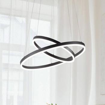 LED függő lámpa Giotto, két izzós, fekete kép