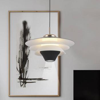 LED függő lámpa Manley, fekete/fehér, Ø 22 cm, fém kép