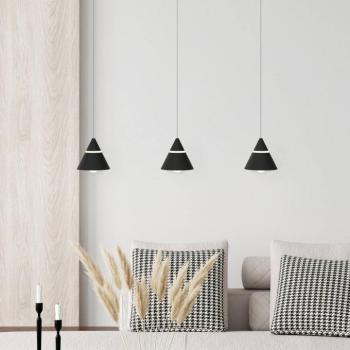 LED függő lámpa Romeo, hossza 55 cm, fekete, fém, 3 izzós. kép