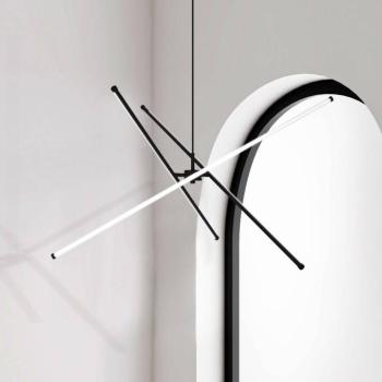 Sandy LED függő lámpa, hossza 90 cm, fekete, fém kép