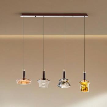 LED függő lámpa Scarlett, színes, hossza 108 cm, üveg, 4 izzós. kép