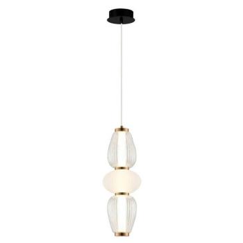 LED függő lámpa Shiny, Ø 16 cm, átlátszó/fehér, üveg kép