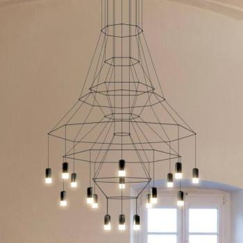 LED függő világítás Vibia Wireflow, fekete, 279 cm kép
