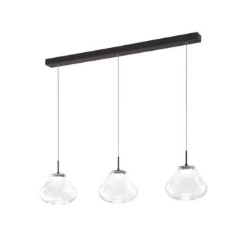 LED függő világítás Deva, 3 izzós, 115 cm, tiszta, CCT, dimmelhető kép