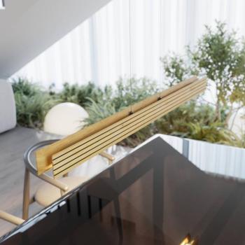 LED függő világítás Inka, világos fa, dimmelhető Hosszúság 116 cm kép