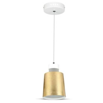 LED függőlámpák ernyővel, 7w, 3000K, meleg fehér, 400lm, 120°, arany, CRI>80, V-TAC, 3934 kép