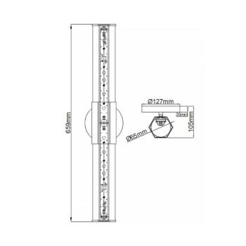 LED fürdőszoba fali lámpa Facet Dual, króm, 2 lámpás, szélesség 66 cm kép