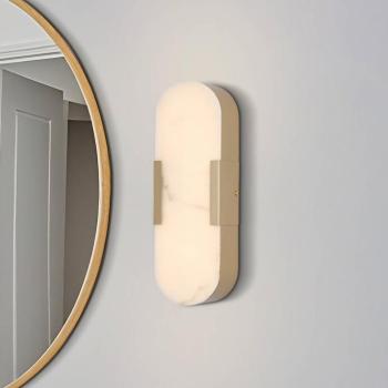 LED fürdőszoba fali lámpa Opaline Magasság 35 cm arany színű fém/gyanta kép