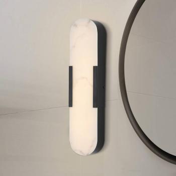 LED fürdőszoba fali lámpa Opaline, magasság 50 cm, fekete, fém/gyanta kép