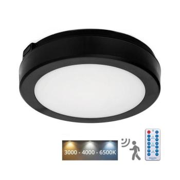 LED Fürdőszobai mennyezeti lámpa érzékelővel NAIROS LED/12W/230V IP65 fekete + távirányító KFN2X12WCZ kép
