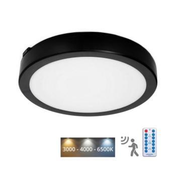 LED Fürdőszobai mennyezeti lámpa érzékelővel NAIROS LED/18W/230V IP65 fekete + távirányító KFN2X18WCZ kép