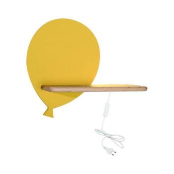 LED gyerekszoba falilámpa polccal BALLOON LED/4W/230V sárga/fa 21-85108 kép