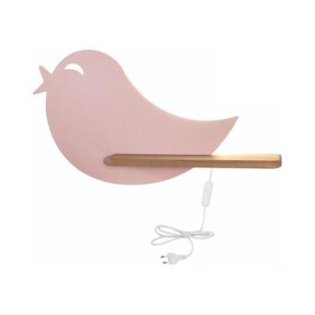 LED gyerekszoba falilámpa polccal BIRD LED/5W/230V rózsaszín/fa 21-85054 kép