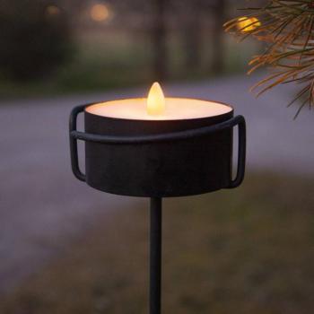 LED gyertya Fáklya Gyertya fekete fém/viasz elemmel működő gyertya kép