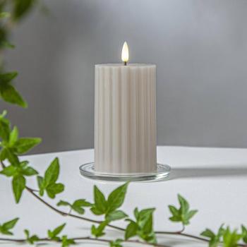 LED gyertya Flame Stripe bézs 15cm valódi viasz elemmel működtethető kép