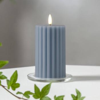 LED gyertya Flame Stripe kék 15 cm valódi viasz elemmel működtethető kép