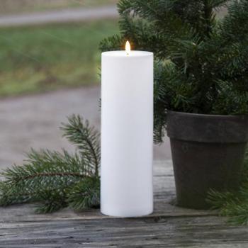 LED gyertya Flamme Rak 32,5 cm fehér műanyag elemmel működtethető kép