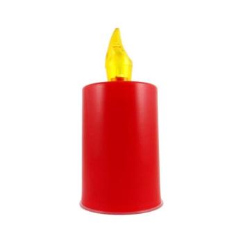 LED Gyertya LED/2xAA meleg fehér 10,8 cm piros 028 0000243 kép