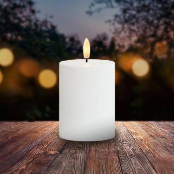LED gyertya Sille, napelemes, magasság 10 cm, fehér, IP44 kép