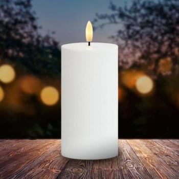 LED gyertya Sille, napelemes, magasság 15 cm, fehér, IP44 kép