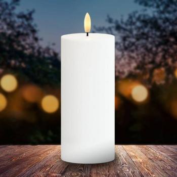LED gyertya Sille, napelemes, magasság 20 cm, fehér, IP44 kép