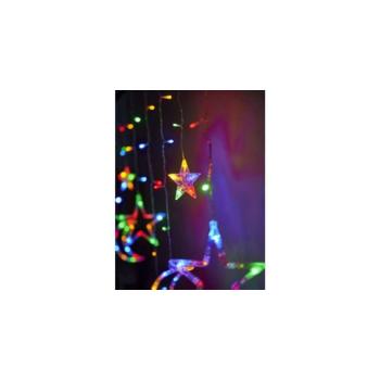 LED holdfüggöny világít csillagok 2.5m 138LED multicolor kép