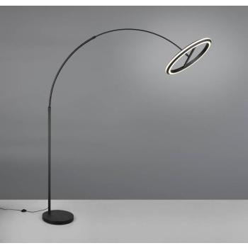 LED íves álló lámpa Amador, fekete, magasság 205 cm, fém kép