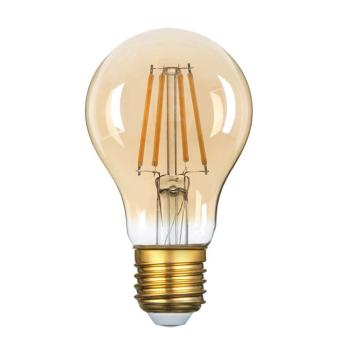 LED izzó a60 8w izzószálas arany üveg fényerőszabályozható, 2700K, meleg fehér, E27, dimmelhető, 720 lm, Optonica, 1324 kép