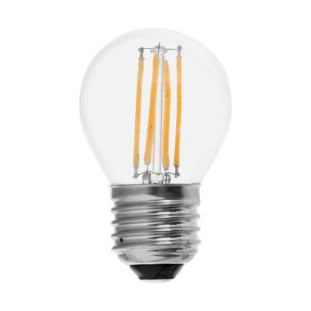 LED izzó átlátszó filament Clear gömb alakú E27, 6w, 6500K, hideg fehér, 600lm, 300°, CRI>80, V-TAC, 212844 kép
