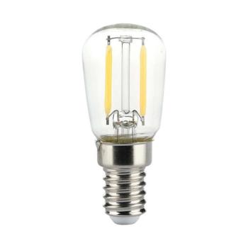 LED izzó átlátszó filament E14, 2w, 6500K, hideg fehér, 200lm, 300°, CRI>80, V-TAC, 214446 kép