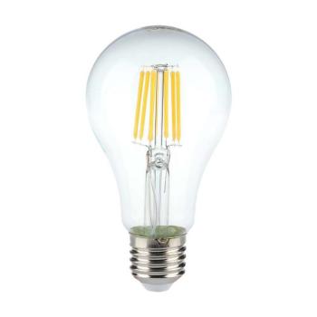 LED izzó átlátszó filament E27, 10w, 4000K, természetes fehér, 1055lm, 300°, CRI>80, V-TAC, 214411 kép