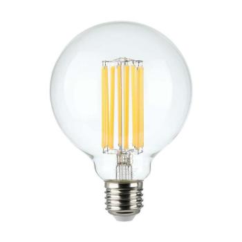 LED izzó átlátszó filament szálas gömb-E27, 6w, 3000K, meleg fehér, 600lm, 300°, CRI>80, V-TAC, 214305 kép