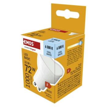 LED izzó Basic MR16 fehér/ GU10 / 10 W (72 W) / 1000 lm / Hideg fehér kép