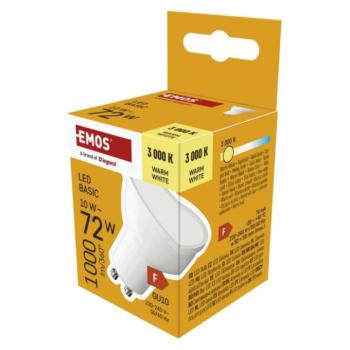 LED izzó Basic MR16 fehér/ GU10 / 10 W (72 W) / 1000 lm / Meleg fehér kép