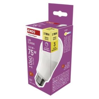 LED izzó Classic A60 / E27 / 10,5 W (75 W) / 1 060 lm / meleg fehér /fokozatos fényerősz. kép