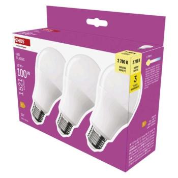 LED izzó Classic A60 / E27 / 13 W (100 W) / 1521 lm / Meleg fehér kép