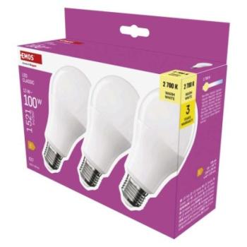 LED izzó Classic A60 / E27 / 13 W (100 W) / 1521 lm / Meleg fehér kép