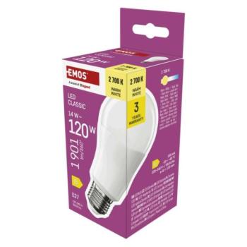 LED izzó Classic A60 / E27 / 14 W (120 W) / 1901 lm / Meleg fehér kép