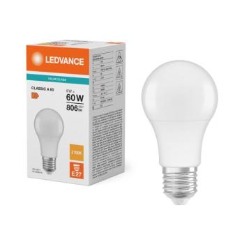 LED izzó CLASSIC A60 E27/8W/230V 2700K - Ledvance 4099854049620 kép