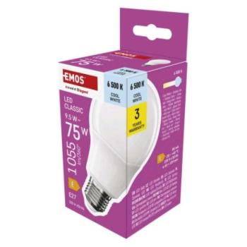 LED izzó Classic A60 / E27 / 9,5 W (75 W) / 1055 lm / Hideg fehér kép