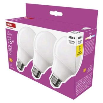 LED izzó Classic A60 / E27 / 9,5 W (75 W) / 1055 lm / Természetes fehér kép