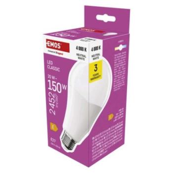LED izzó Classic A80 / E27 / 20 W (150 W) / 2452 lm / Természetes fehér kép