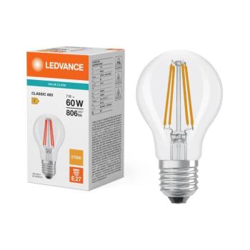 LED izzó CLASSIC FILAMENT A60 E27/7W/230V 2700K - Ledvance 4099854476495 kép