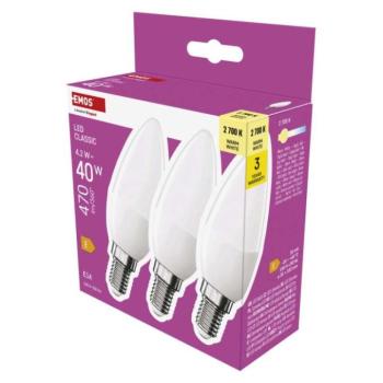 LED izzó Classic gyertya / E14 / 4,2 W (40 W) / 470 lm / Meleg fehér kép
